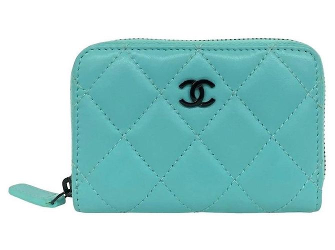 Portamonete Chanel Classic Matelasse in agnello Verde - vista 2