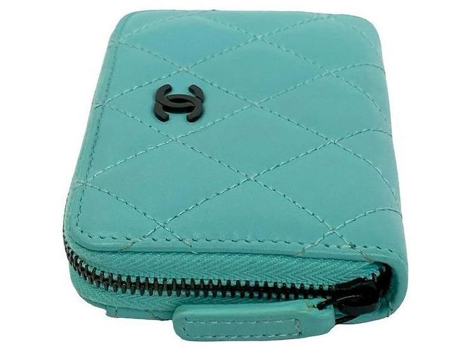 Portamonete Chanel Classic Matelasse in agnello Verde - vista 5