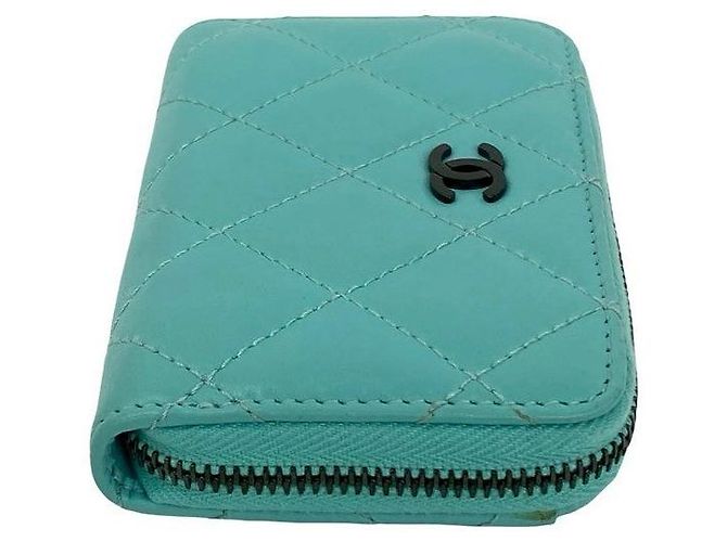 Portamonete Chanel Classic Matelasse in agnello Verde - vista 6