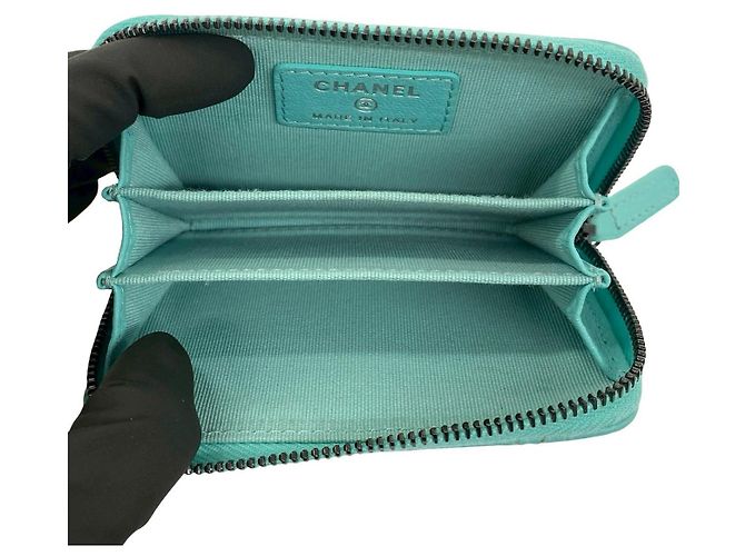 Portamonete Chanel Classic Matelasse in agnello Verde - vista 8