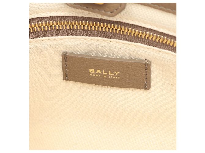 Bolsa de ombro em couro macio TRAPEZE SOFT Bally Marrom Bege - vista 4