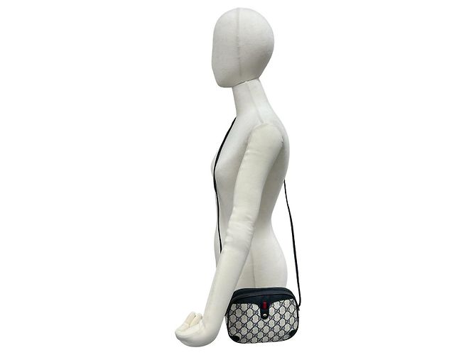 Bolso de hombro de cuero y PVC Gucci Azul - vista 3