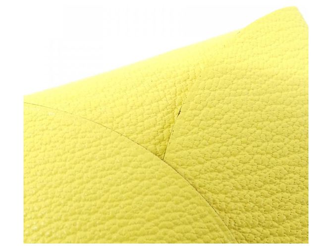 Hermès Tarjetero Hermes Calvi Duo Chevre Amarillo - vista 3
