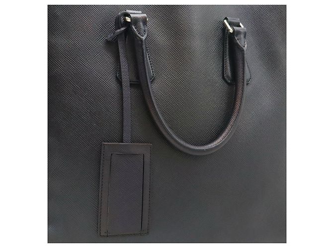 Prada Saffiano 2way Tote Bag Blau - Ansicht 9