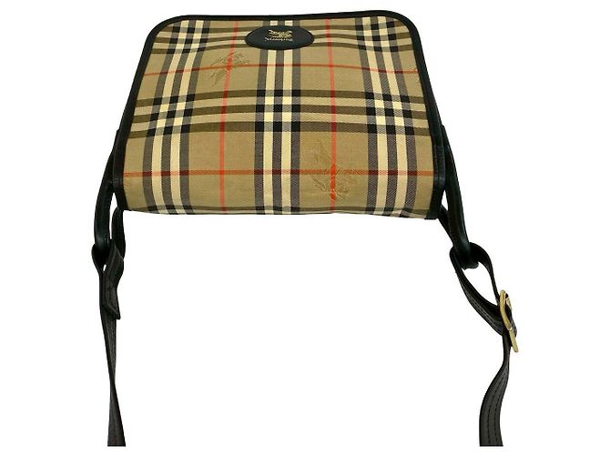 Borsa a tracolla in tela e pelle Burberry Nero - vista 5