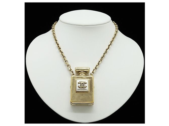 Collana con pendente profumo Chanel D'oro Metallico - vista 7