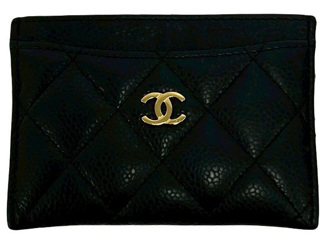 Tarjetero de piel caviar Chanel Negro - vista 2