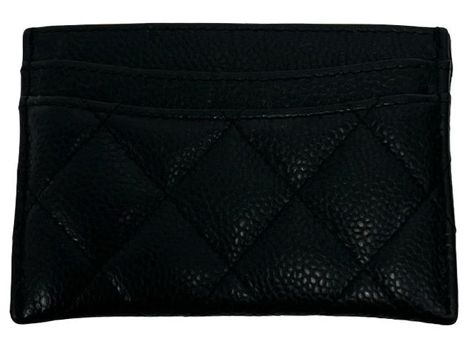 Tarjetero de piel caviar Chanel Negro - vista 3