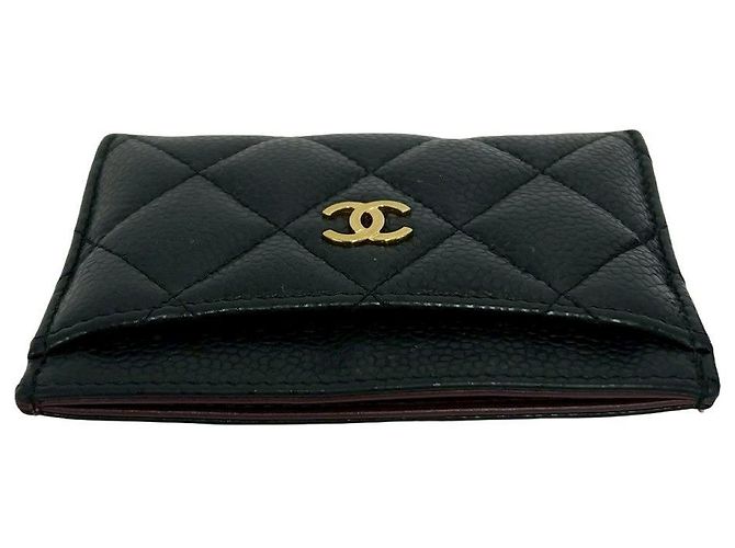 Tarjetero de piel caviar Chanel Negro - vista 4