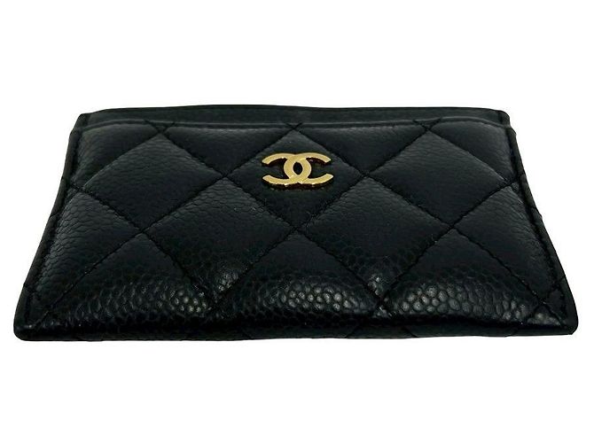 Tarjetero de piel caviar Chanel Negro - vista 7