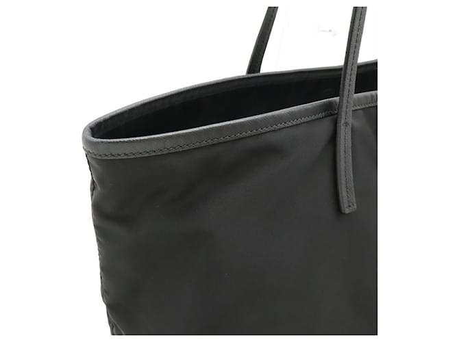 Prada Nylon-Leder-Tote-Bag Schwarz - Ansicht 7