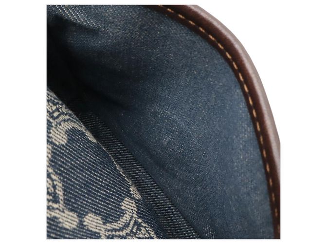 Céline Borsa a Spalla Celine Macadam Denim Canvas Blu - vista 9