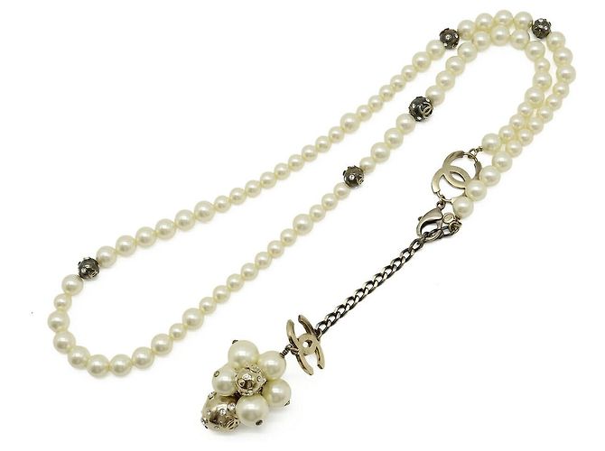 Cinturón Chanel Coco Mark Pearl Dorado Metálico - vista 2