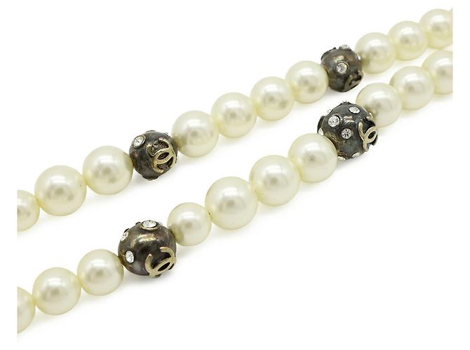 Cinturón Chanel Coco Mark Pearl Dorado Metálico - vista 3