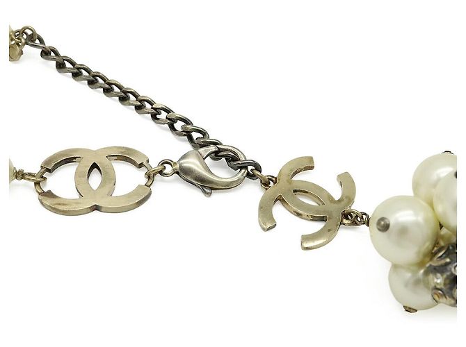 Cinturón Chanel Coco Mark Pearl Dorado Metálico - vista 4
