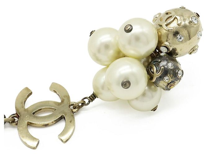 Cinturón Chanel Coco Mark Pearl Dorado Metálico - vista 5