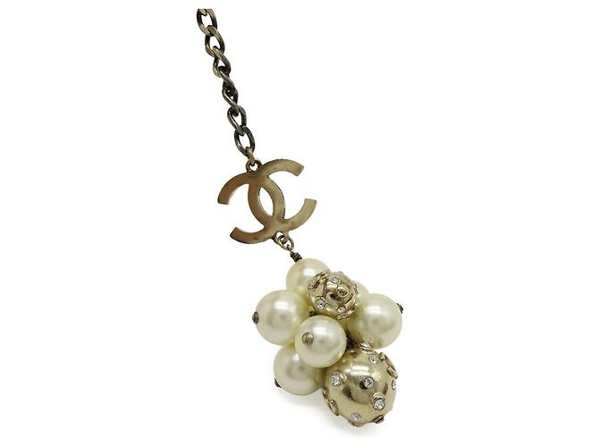 Cinturón Chanel Coco Mark Pearl Dorado Metálico - vista 7