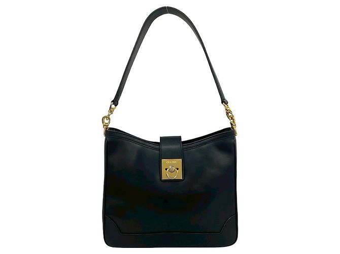 Céline Borsa a tracolla in pelle di vitello CELINE Nero - vista 2