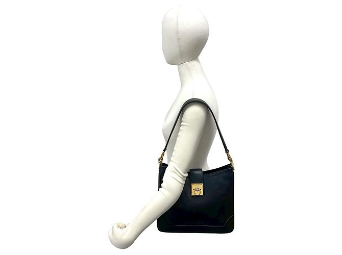 Céline Borsa a tracolla in pelle di vitello CELINE Nero - vista 3