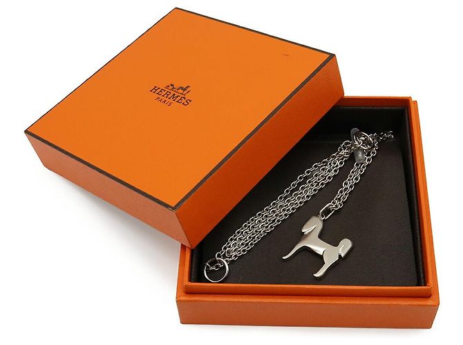 Hermès Hermes Panache Metallhalskette Silber Metallisch - Ansicht 7