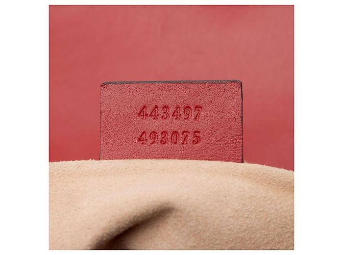 Borsa Gucci Matelasse Leather GG Marmont con patta media Rosso - vista 6