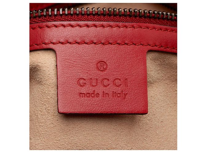 Borsa Gucci Matelasse Leather GG Marmont con patta media Rosso - vista 8