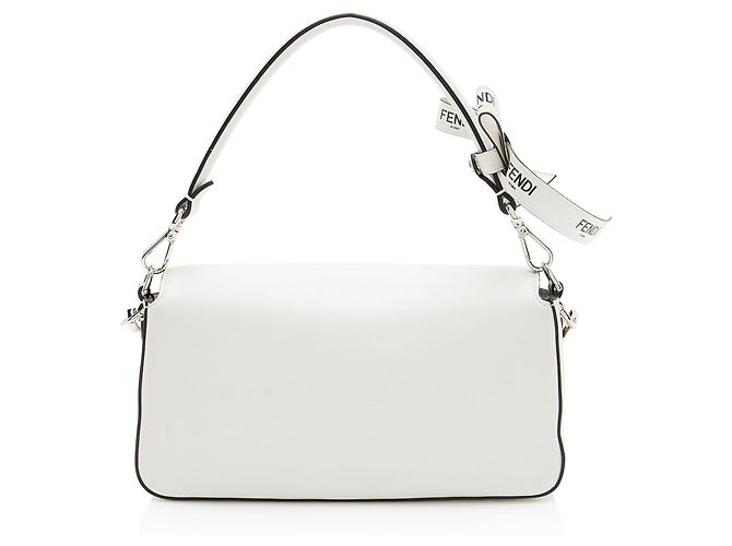 Fendi x Marc Jacobs Leather The Baguette Shoulder Bag Bianco - vista 3