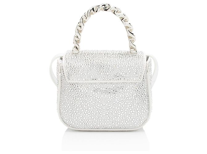 Versace La Medusa Mini Top Handle aus Satin mit Kristallbesatz Silber Metallisch - Ansicht 3