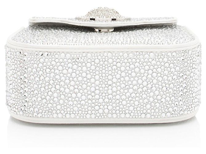 Versace La Medusa Mini Top Handle aus Satin mit Kristallbesatz Silber Metallisch - Ansicht 4
