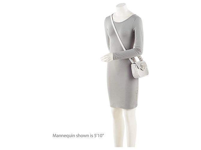 Versace La Medusa Mini Top Handle aus Satin mit Kristallbesatz Silber Metallisch - Ansicht 5