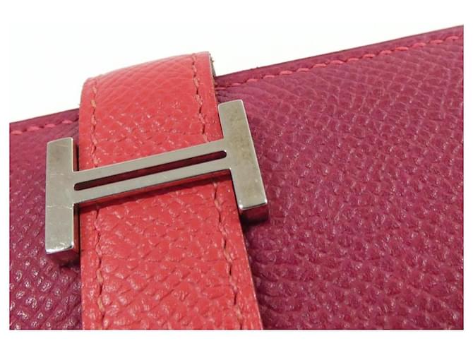 Hermès Portafoglio Hermes BearnMini Epsom Rosso - vista 3