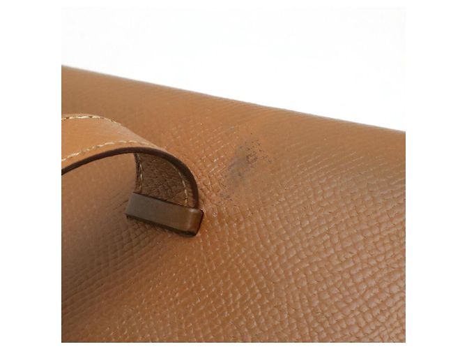 Hermès Hermes Bearn 2 Plis Dreifach-Geldbörse aus Leder Metallisch Bronze - Ansicht 5
