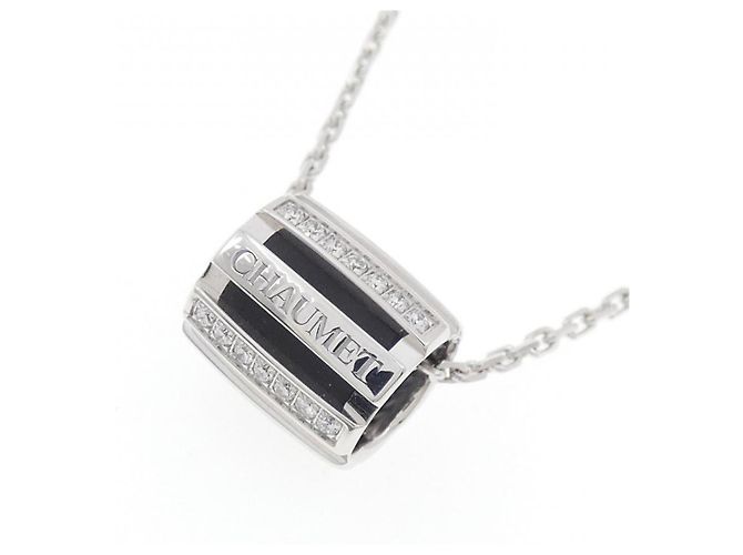 Collana Chaumet Class One 750 Oro Bianco e Diamanti Argento Metallico - vista 3