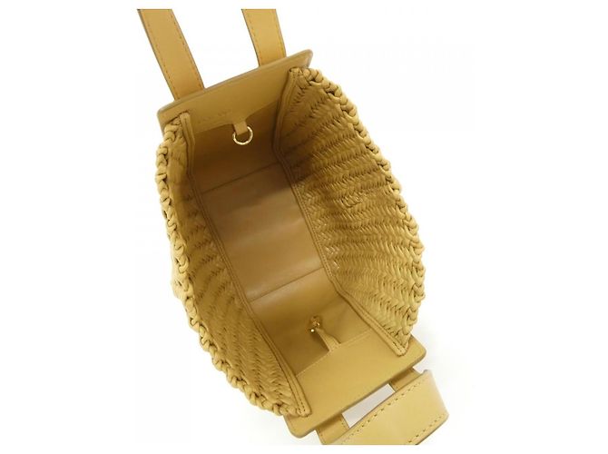 Borsa a tracolla compatta in pelle di vitello Loewe Hammock Marrone Beige - vista 6