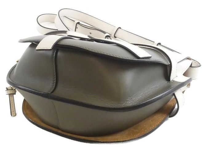 Bolso de hombro pequeño de piel de becerro Loewe Gate Blanco - vista 3