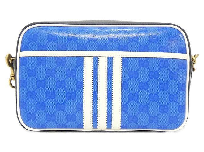 Borsa a Spalla Gucci GG Crystal Leather Blu - vista 2