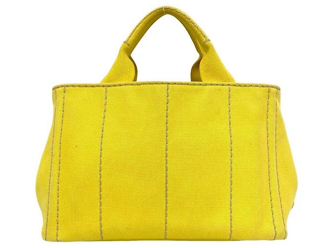 Prada Canapa Canvas 2way Tasche Gelb - Ansicht 4