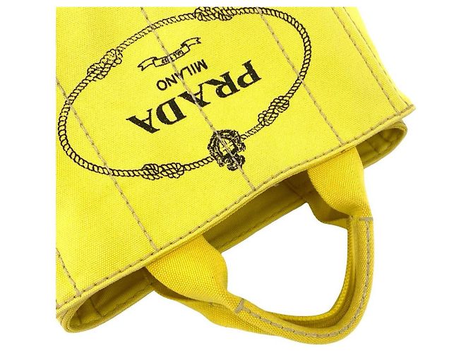 Prada Canapa Canvas 2way Tasche Gelb - Ansicht 5