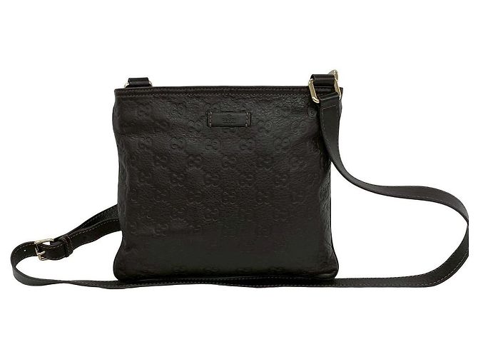 Borsa a tracolla in pelle Gucci Guccissima Marrone - vista 2