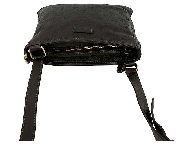 Borsa a tracolla in pelle Gucci Guccissima Marrone - vista 5