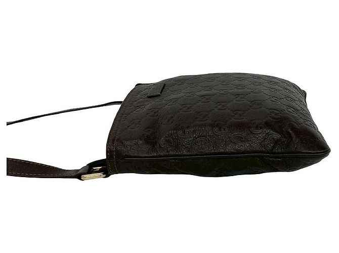 Borsa a tracolla in pelle Gucci Guccissima Marrone - vista 6