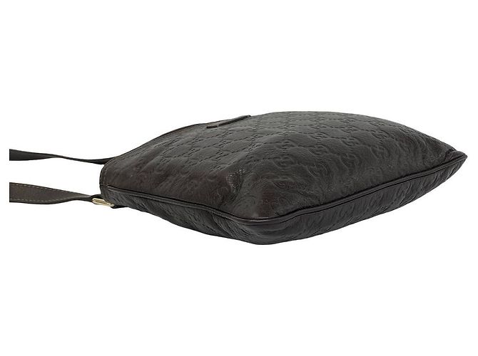 Borsa a tracolla in pelle Gucci Guccissima Marrone - vista 8