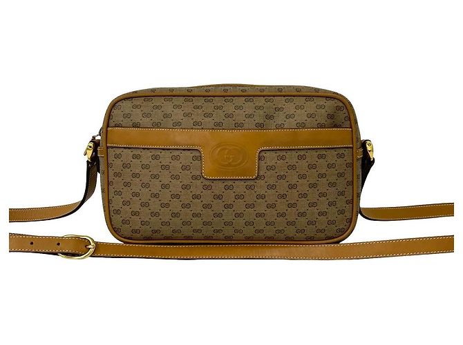 Mini borsa a tracolla in pelle Micro GG Gucci Marrone - vista 2