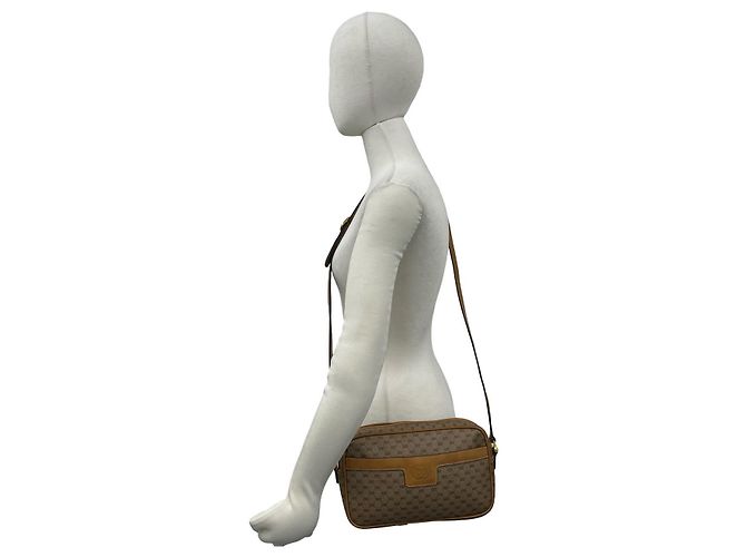 Mini borsa a tracolla in pelle Micro GG Gucci Marrone - vista 3