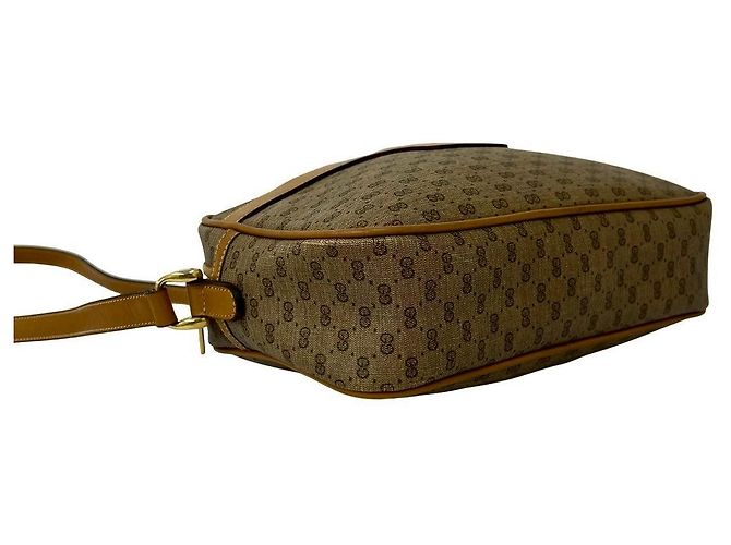 Mini borsa a tracolla in pelle Micro GG Gucci Marrone - vista 8