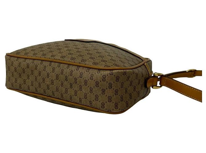 Mini borsa a tracolla in pelle Micro GG Gucci Marrone - vista 9