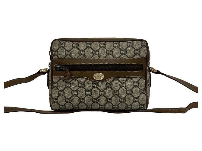 Mini borsa a tracolla in pelle e PVC Gucci Metallico Bronzo - vista 2