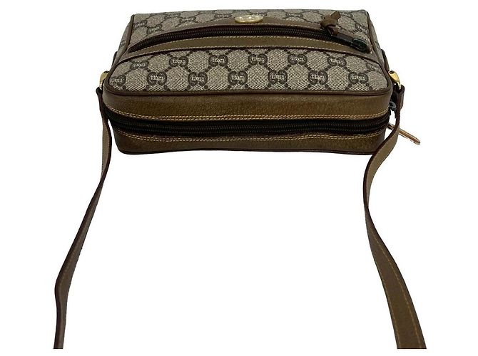 Mini borsa a tracolla in pelle e PVC Gucci Metallico Bronzo - vista 5