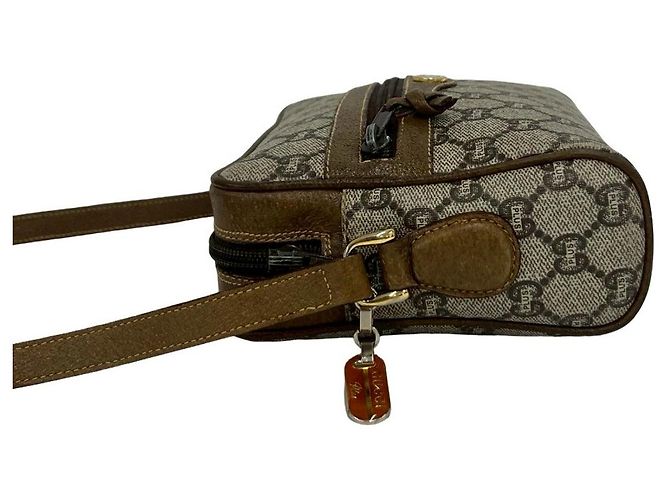 Mini borsa a tracolla in pelle e PVC Gucci Metallico Bronzo - vista 6