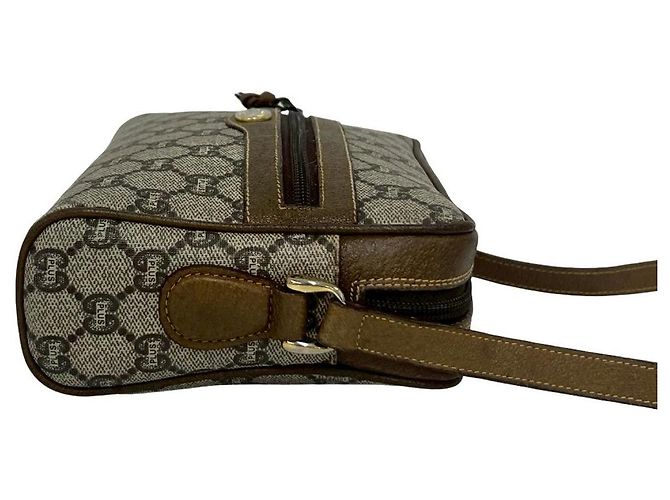 Mini borsa a tracolla in pelle e PVC Gucci Metallico Bronzo - vista 7